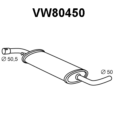 VW80450 VENEPORTE Средний глушитель выхлопных газов (фото 1)