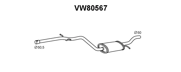 VW80567 VENEPORTE Средний глушитель выхлопных газов (фото 1)