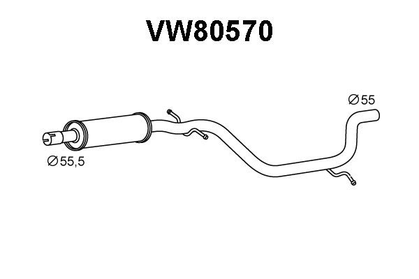 VW80570 VENEPORTE Средний глушитель выхлопных газов (фото 1)