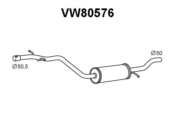 VW80576 VENEPORTE Средний глушитель выхлопных газов (фото 1)