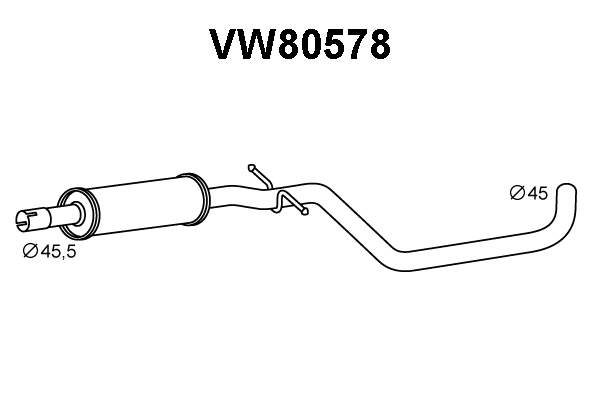 VW80578 VENEPORTE Средний глушитель выхлопных газов (фото 1)