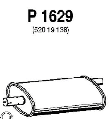 P1629 FENNO Средний глушитель выхлопных газов (фото 1)