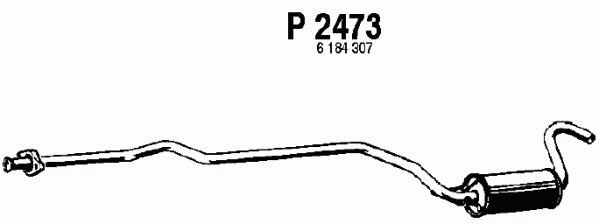 P2473 FENNO Средний глушитель выхлопных газов (фото 1)