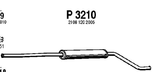 P3210 FENNO Средний глушитель выхлопных газов (фото 1)