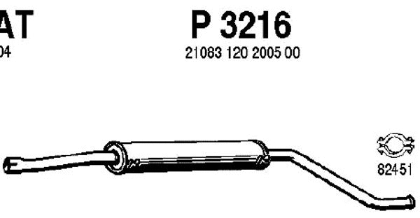 P3216 FENNO Средний глушитель выхлопных газов (фото 1)