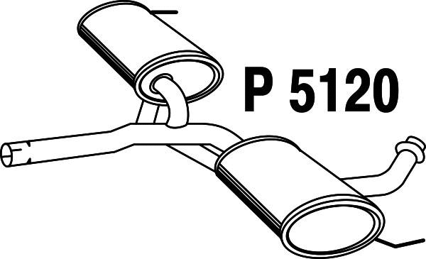 P5120 FENNO Средний глушитель выхлопных газов (фото 1)