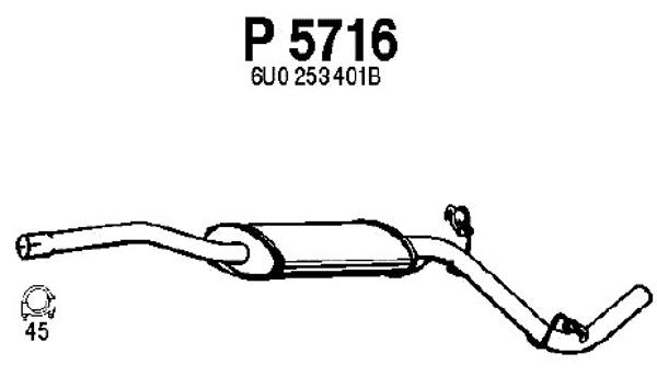 P5716 FENNO Средний глушитель выхлопных газов (фото 1)
