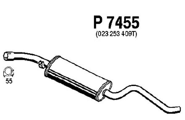 P7455 FENNO Средний глушитель выхлопных газов (фото 1)