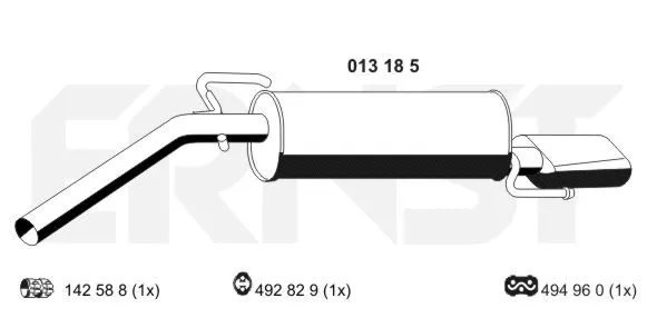013185 ERNST Глушитель выхлопных газов конечный (фото 1)