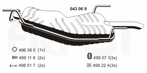 043069 ERNST Глушитель выхлопных газов конечный (фото 1)