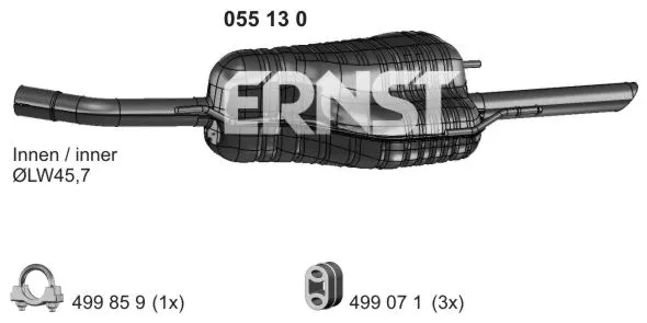 055130 ERNST Глушитель выхлопных газов конечный (фото 1)