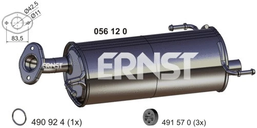 056120 ERNST Глушитель выхлопных газов конечный (фото 1)