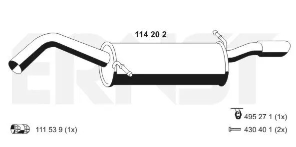 114202 ERNST Глушитель выхлопных газов конечный (фото 1)