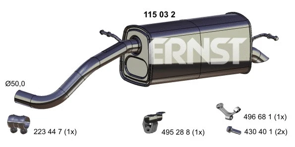 115032 ERNST Глушитель выхлопных газов конечный (фото 1)