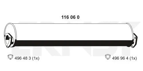 116060 ERNST Глушитель выхлопных газов конечный (фото 1)