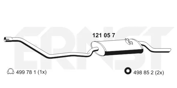 121057 ERNST Глушитель выхлопных газов конечный (фото 1)