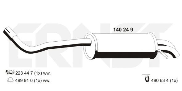 140249 ERNST Глушитель выхлопных газов конечный (фото 1)