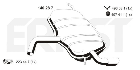 140287 ERNST Глушитель выхлопных газов конечный (фото 1)