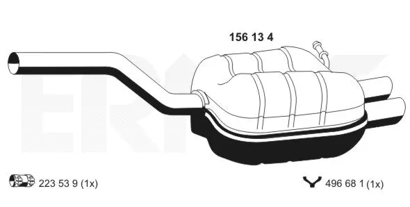 156134 ERNST Глушитель выхлопных газов конечный (фото 1)