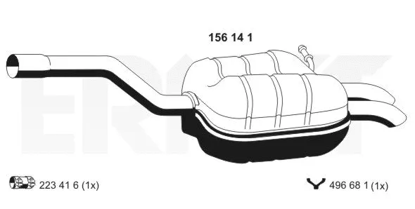 156141 ERNST Глушитель выхлопных газов конечный (фото 1)