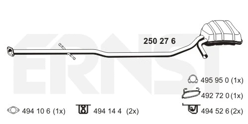 250276 ERNST Глушитель выхлопных газов конечный (фото 1)