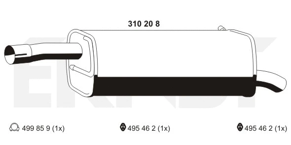 310208 ERNST Глушитель выхлопных газов конечный (фото 1)