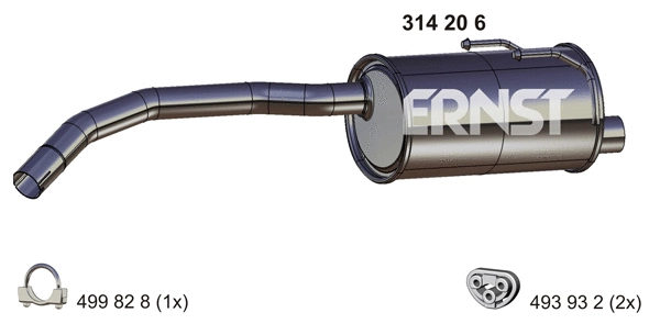 314206 ERNST Глушитель выхлопных газов конечный (фото 1)