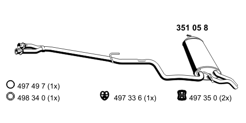 351058 ERNST Глушитель выхлопных газов конечный (фото 1)