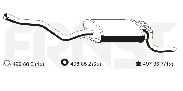 353014 ERNST Глушитель выхлопных газов конечный (фото 1)