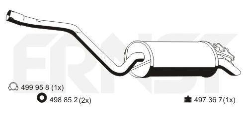 353373 ERNST Глушитель выхлопных газов конечный (фото 1)