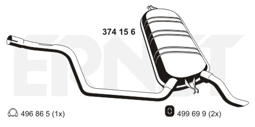 374156 ERNST Глушитель выхлопных газов конечный (фото 1)