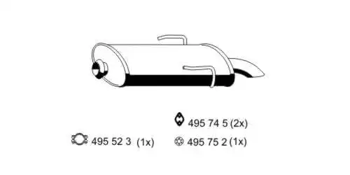 500005 ERNST Глушитель выхлопных газов конечный (фото 1)