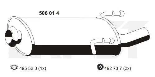 506014 ERNST Глушитель выхлопных газов конечный (фото 1)