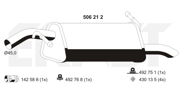506212 ERNST Глушитель выхлопных газов конечный (фото 1)