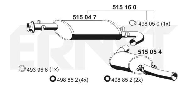 515160 ERNST Глушитель выхлопных газов конечный (фото 1)
