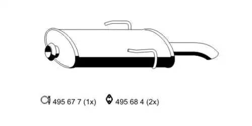 519007 ERNST Глушитель выхлопных газов конечный (фото 1)