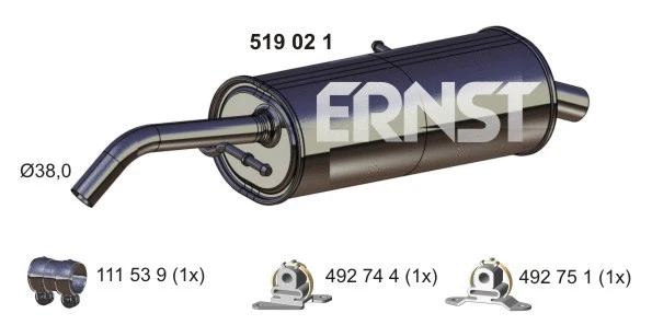 519021 ERNST Глушитель выхлопных газов конечный (фото 1)