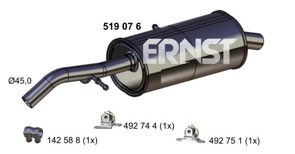 519076 ERNST Глушитель выхлопных газов конечный (фото 1)