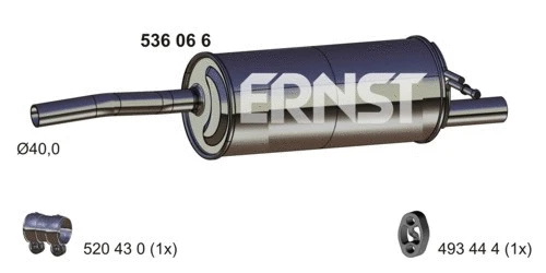 536066 ERNST Глушитель выхлопных газов конечный (фото 1)
