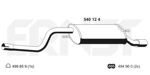 540124 ERNST Глушитель выхлопных газов конечный (фото 1)