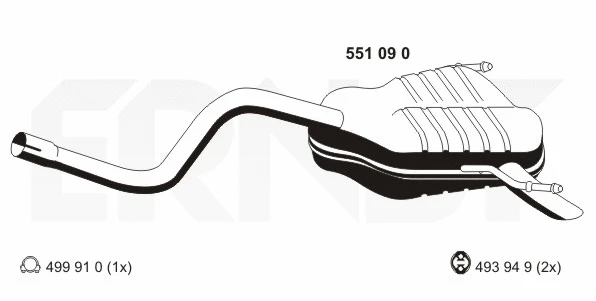 551090 ERNST Глушитель выхлопных газов конечный (фото 1)