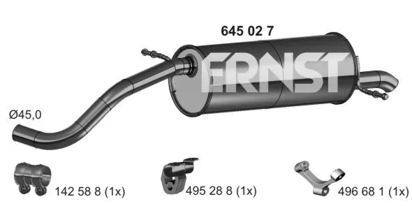 645027 ERNST Глушитель выхлопных газов конечный (фото 1)