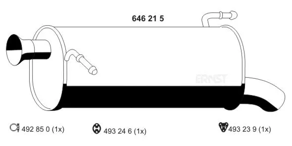 646215 ERNST Глушитель выхлопных газов конечный (фото 1)