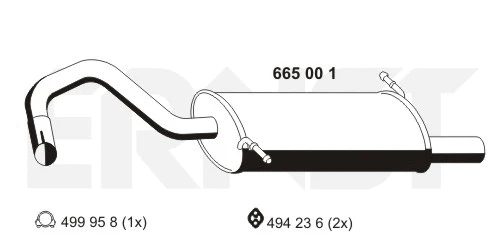 665001 ERNST Глушитель выхлопных газов конечный (фото 1)