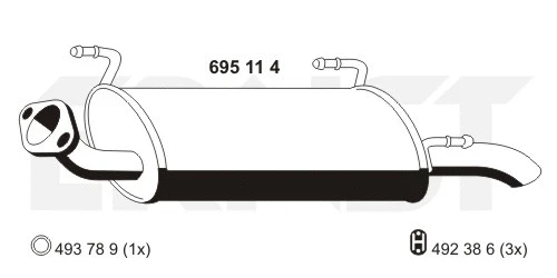 695114 ERNST Глушитель выхлопных газов конечный (фото 1)