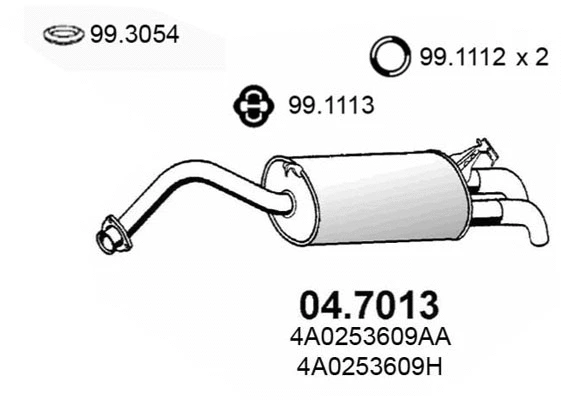 04.7013 ASSO Глушитель выхлопных газов конечный (фото 1)