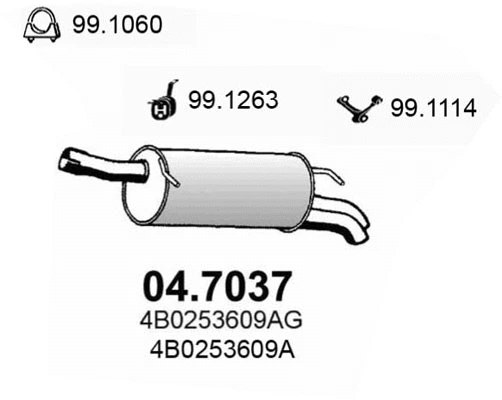 04.7037 ASSO Глушитель выхлопных газов конечный (фото 1)