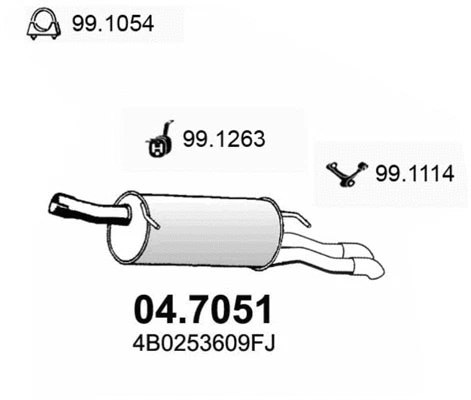 04.7051 ASSO Глушитель выхлопных газов конечный (фото 1)