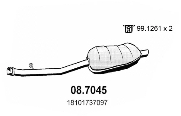 08.7045 ASSO Глушитель выхлопных газов конечный (фото 1)