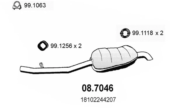 08.7046 ASSO Глушитель выхлопных газов конечный (фото 1)